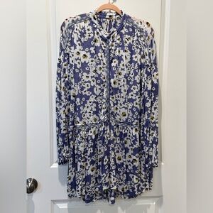 Free People purple Floral Long Sleeve Dress
